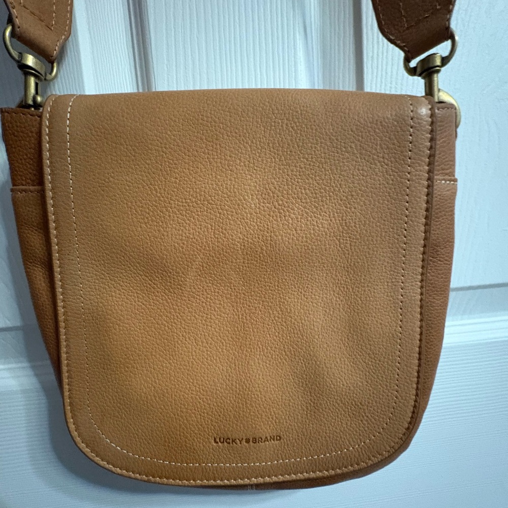 Lucky Brand Camel Leather Crossbody Bag